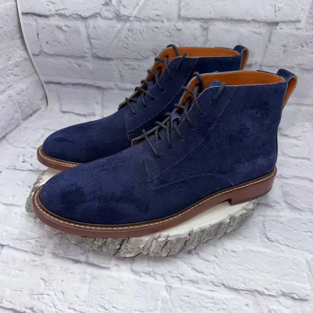 Cole Haan Men's Size 11 Dress Boots Blue Suede Leather Special Order from India